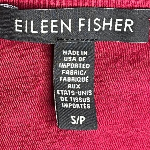 Eileen Fisher Swing Dress Size S Burgundy Pullover Keyhole Back Midi - Picture 7 of 8